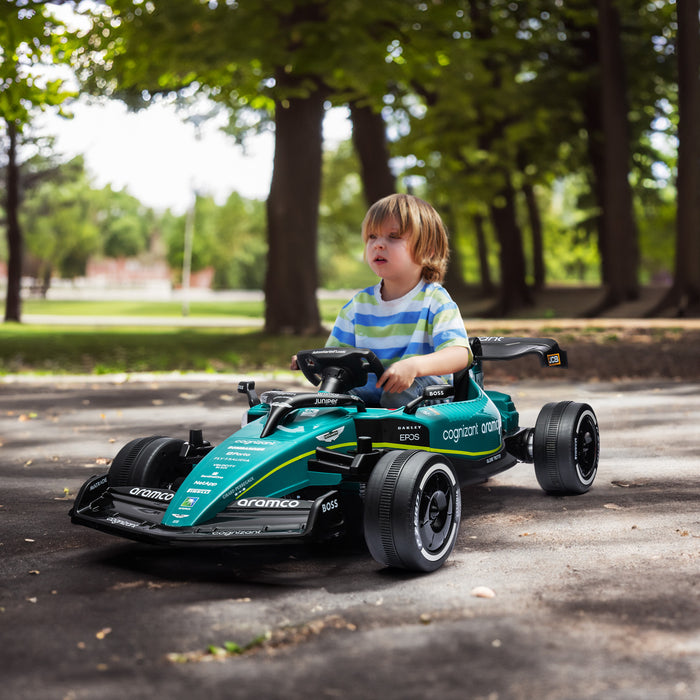 Aston Martin F1 12V Ride on Car for Kids with Remote Control, LED Lights and Music