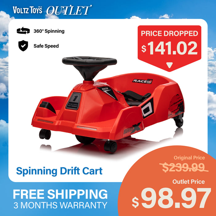 Racer Spin Cart 6V Electric Ride-On Toy for Kids – 360° Spinning Drift Car with Rechargeable Battery