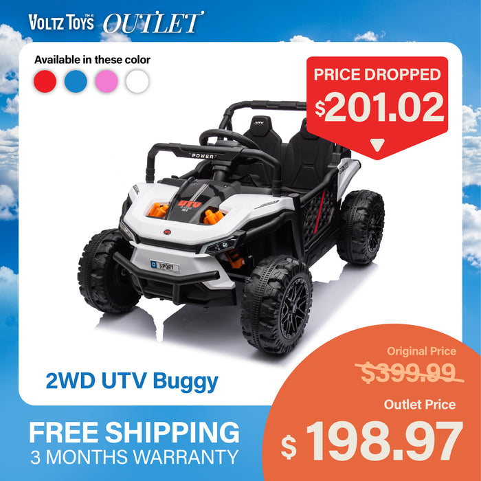 12V 2WD UTV Buggy 1 Seater Ride-On Car with Parental Remote Control, Working Doors and LED Lights