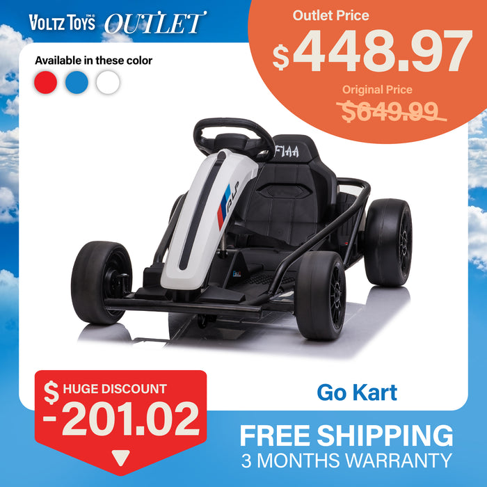 Go Kart 24V High-Speed Outdoor Racer Drifter with Seat Belt