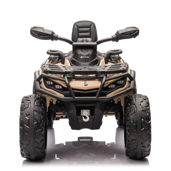 24V Can-Am Outlander kids ride-on ATV with bright LED headlights