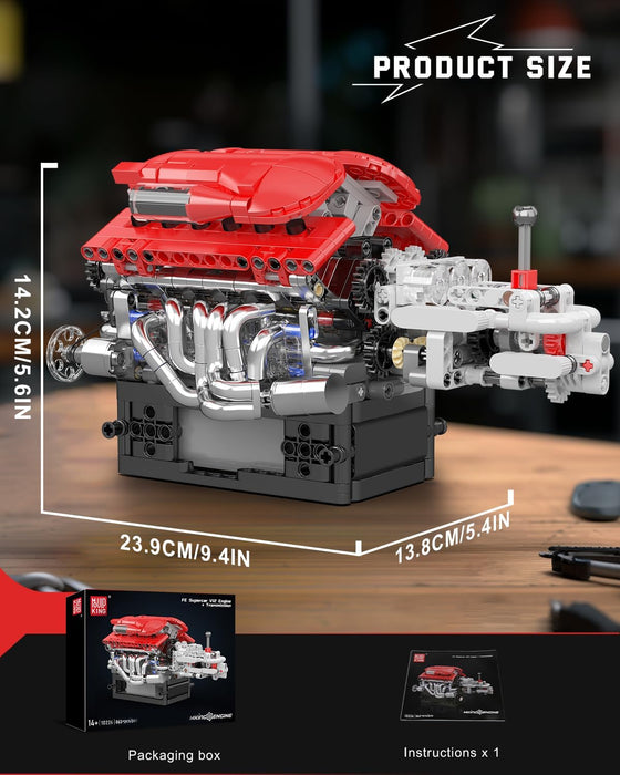 Mould King V12 Engine Model Kit That Runs - 863PCS STEM Building Set