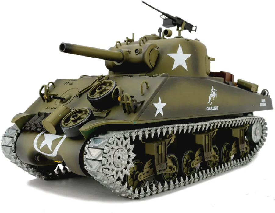 Heng Long® 1/16 RC Battle Tank USA M4A3 Sherman – Professional Edition, Full Metal Upgrade, Infrared Battle System, Smoke & Real Sound