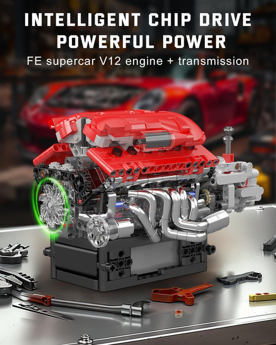 Mould King V12 Engine Model Kit That Runs - 863PCS STEM Building Set
