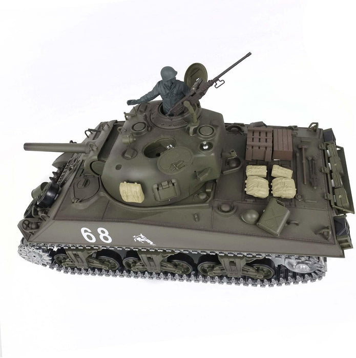 Heng Long® 1/16 RC Battle Tank USA M4A3 Sherman – Professional Edition, Full Metal Upgrade, Infrared Battle System, Smoke & Real Sound