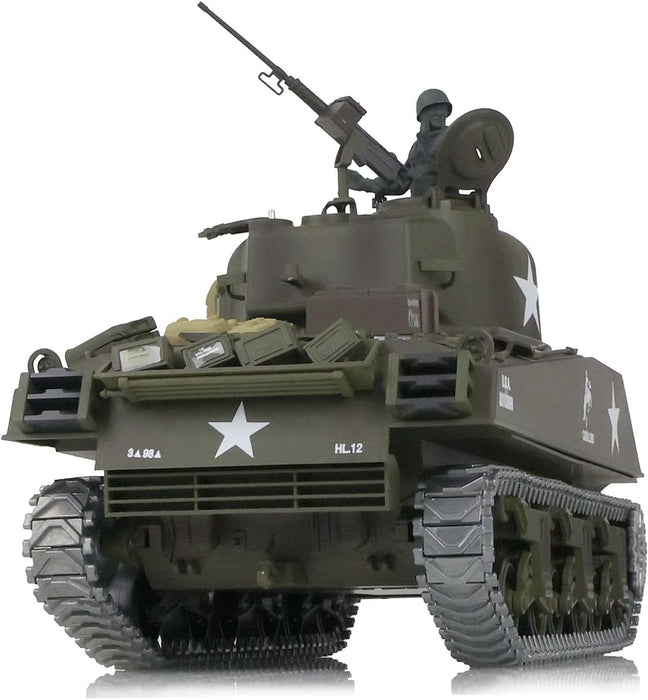 Heng Long® 1/16 RC Battle Tank USA M4A3 Sherman – Professional Edition, Full Metal Upgrade, Infrared Battle System, Smoke & Real Sound