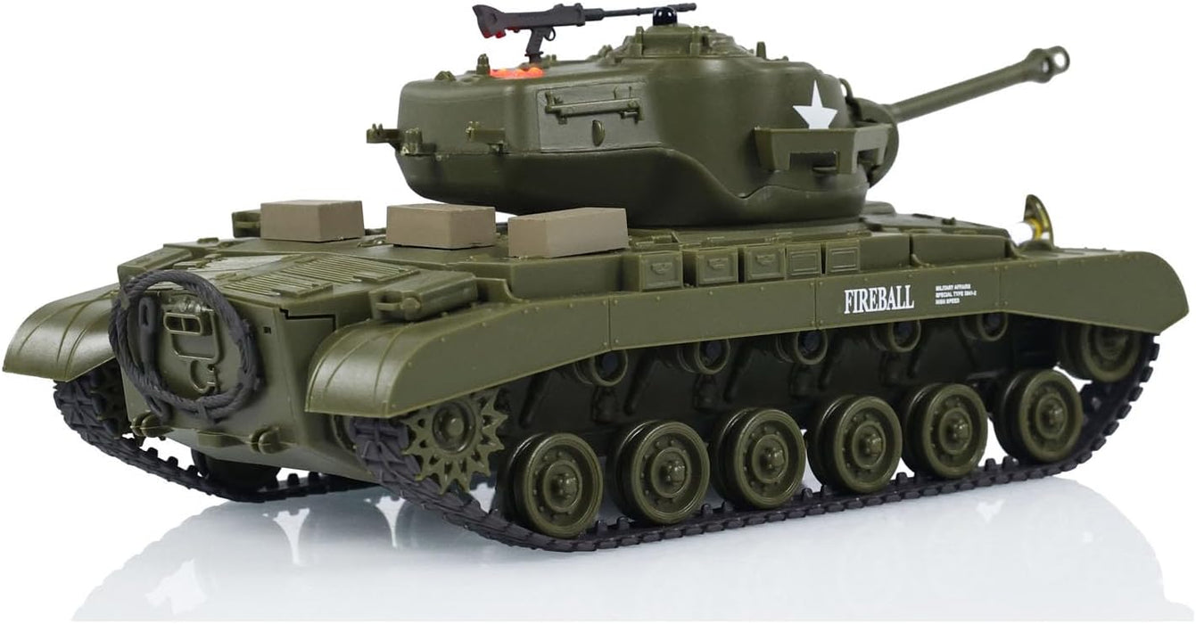 Toy tank model with 'Fireball' branding on a white background