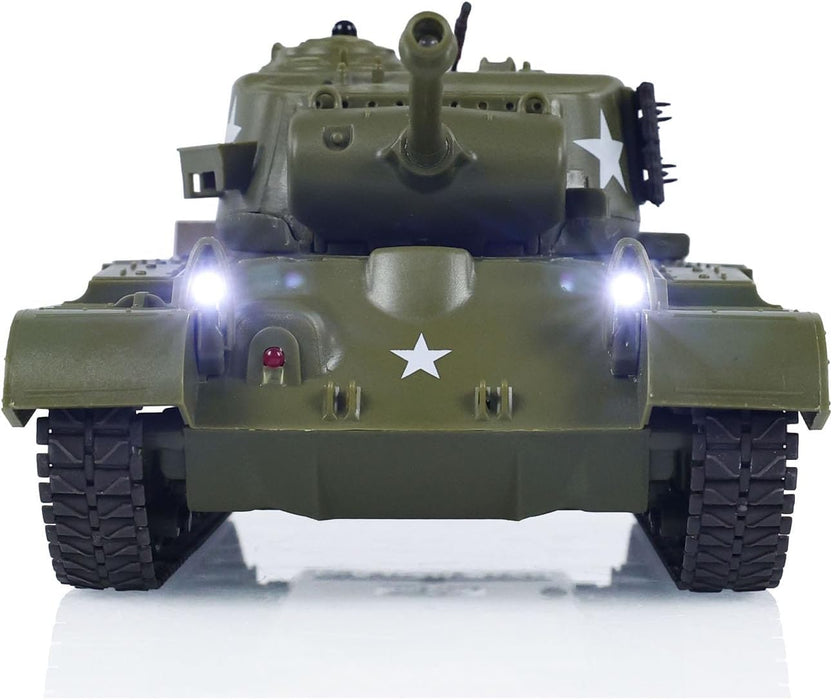 Toy tank model with a star emblem on a white background