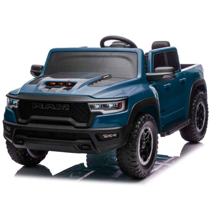 Voltz Toys Licensed RAM 1500 RHO 2 Seater Electric Car, 24V Ride on Car for Big Kids with Remote Control, EVA Tires, Toddler Ride on Toy w/4 Wheels Suspension, LED Lights, Soft Start Function