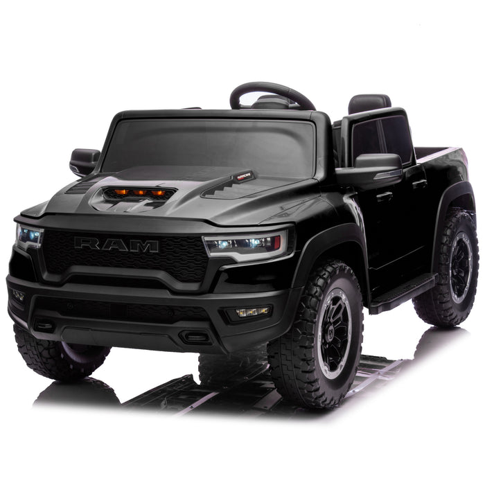Voltz Toys Licensed RAM 1500 RHO 2 Seater Electric Car, 24V Ride on Car for Big Kids with Remote Control, EVA Tires, Toddler Ride on Toy w/4 Wheels Suspension, LED Lights, Soft Start Function