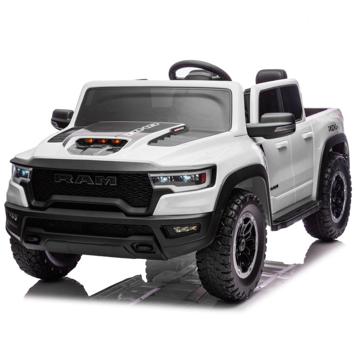 Voltz Toys Licensed RAM 1500 RHO 2 Seater Electric Car, 24V Ride on Car for Big Kids with Remote Control, EVA Tires, Toddler Ride on Toy w/4 Wheels Suspension, LED Lights, Soft Start Function