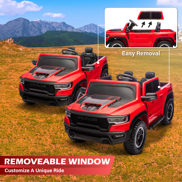 Voltz Toys Licensed RAM 1500 RHO 2 Seater Electric Car, 24V Ride on Car for Big Kids with Remote Control, EVA Tires, Toddler Ride on Toy w/4 Wheels Suspension, LED Lights, Soft Start Function