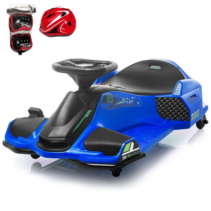 Brushless 24V Go Kart, ThunderDrift™ High-Speed Outdoor Drifter with Variable Speed Throttle and Bonus Protective Gears