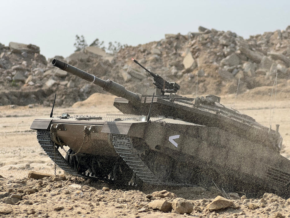 Heng Long® 1/16 RC Battle Tank Merkava MK IV – Upgrade Edition – Metal Gearbox, Infrared Battle, Real Sound & BB Shooting