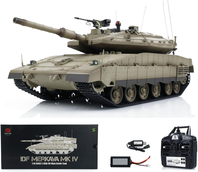 Heng Long® 1/16 RC Battle Tank Merkava MK IV – Upgrade Edition – Metal Gearbox, Infrared Battle, Real Sound & BB Shooting