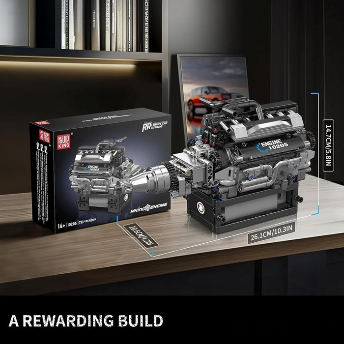 Mould King V12 Engine Building Blocks Luxury Car Engine Model kit 12-Cylinder Engine Building Engineering Toys for Adults (733+PCS)