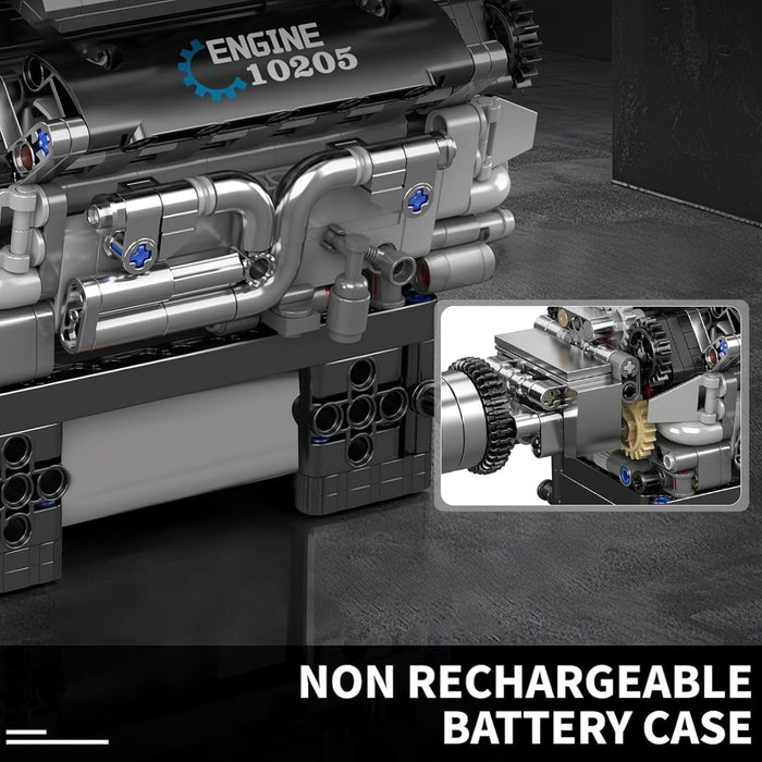 Mould King V12 Engine Building Blocks Luxury Car Engine Model kit 12-Cylinder Engine Building Engineering Toys for Adults (733+PCS)