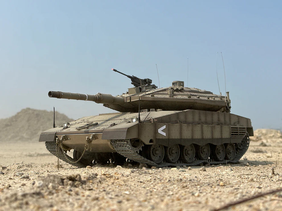 Heng Long® 1/16 RC Battle Tank Merkava MK IV – Upgrade Edition – Metal Gearbox, Infrared Battle, Real Sound & BB Shooting
