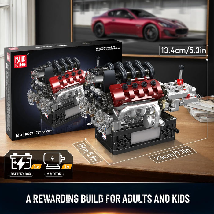 Mould King V8 Engine Building Kit That Runs - 787PCS STEM Engineering Model
