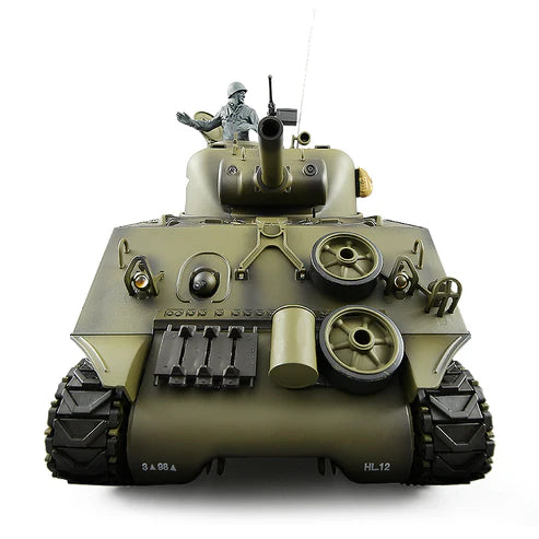 Heng Long® 1/16 RC Battle Tank M4A3 Sherman – Upgrade Edition – Metal Gearbox, 340° Rotating Turret & Infrared Battle
