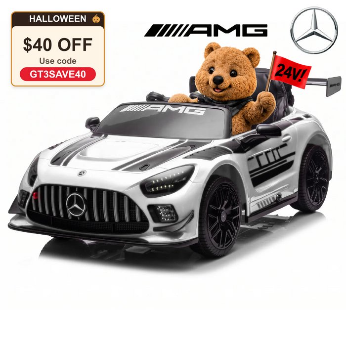 Licensed Mercedes-AMG GT3 24V Kids Ride-On Car with Remote and Leather Seat