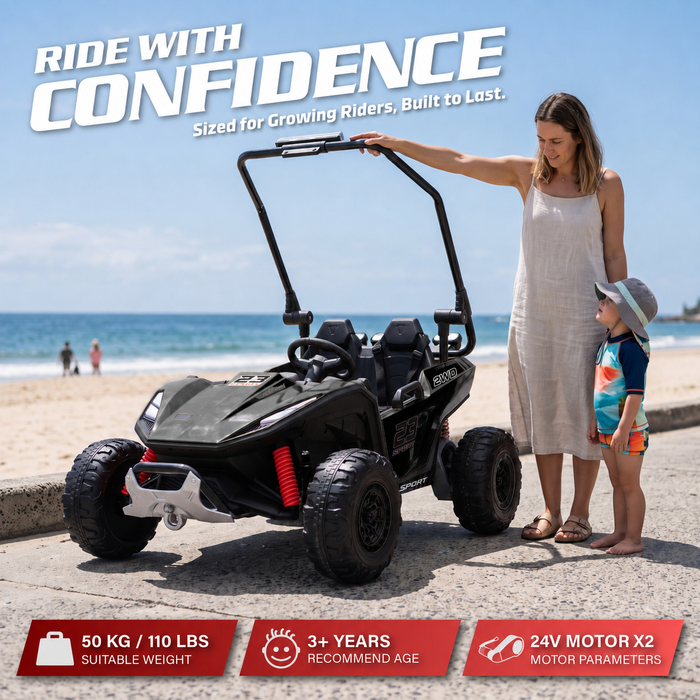 Desert Strike Buggy 24V 2 Seater Kids Ride-On UTV with LED Lights