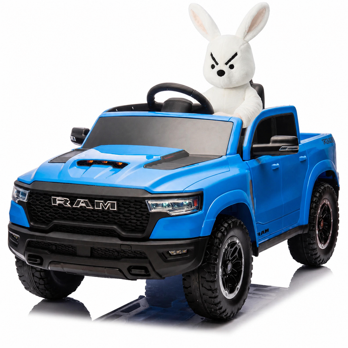 Licensed RAM 1500 24V Ride-On Truck for Kids Ages 3+, Electric Vehicle with Parent Remote Control, LED Lights, MP3, Cargo Storage, Dual Speed, Suspension - Gift for Kids