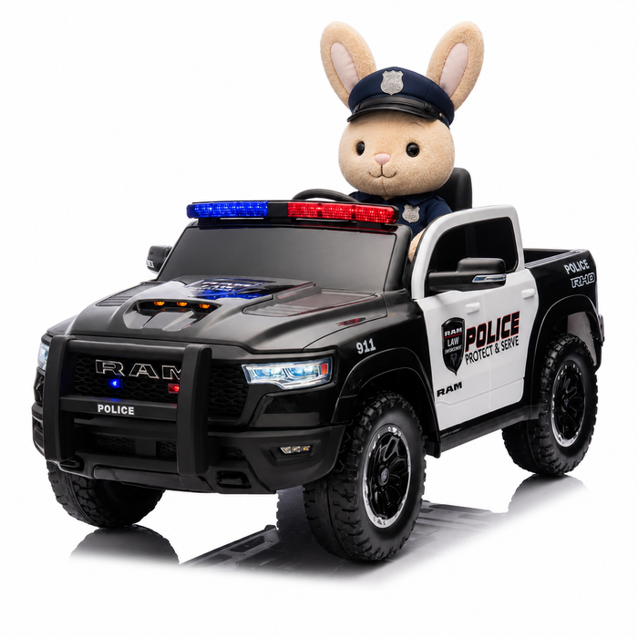 Licensed RAM 1500 24V Ride-On Truck for Kids. Electric Vehicle with Parent Remote Control, LED Lights, MP3, Cargo Storage, Dual Speed, Suspension