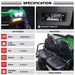 Specification graphic for the 24V kids ride-on farm truck showing its lights, media player and seating