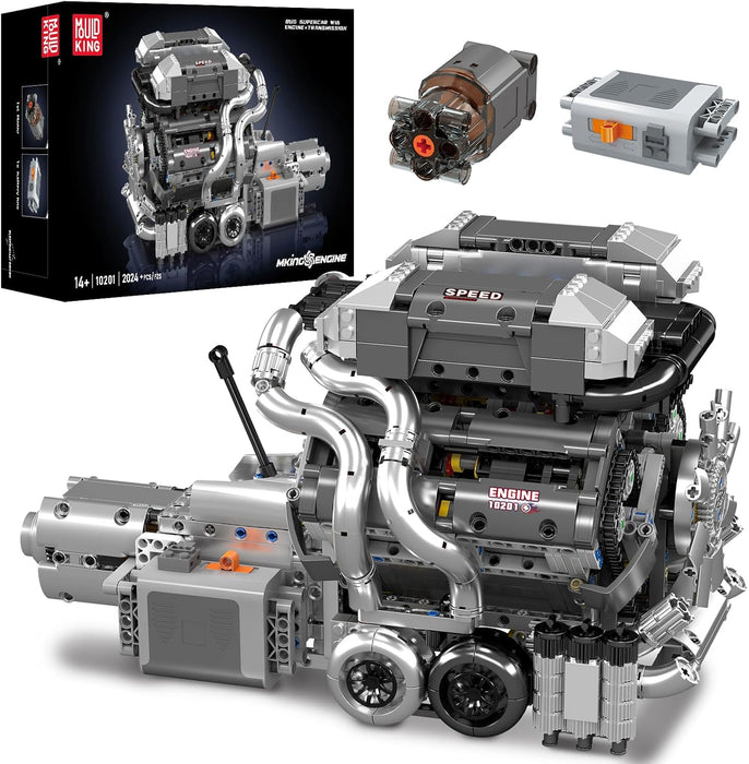 Mould King 8.0L W16 Quad Turbo Engine - 2024Pcs