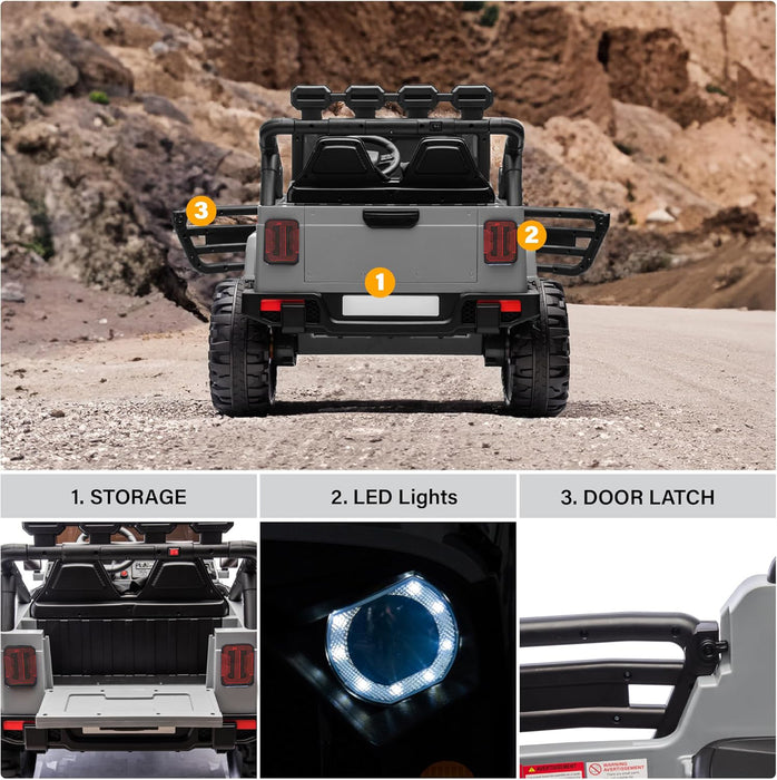 HAVOC 2 Seater Jeep 24V Kids Ride On Car Toy with Open Doors, Realistic Lights and Remote Control