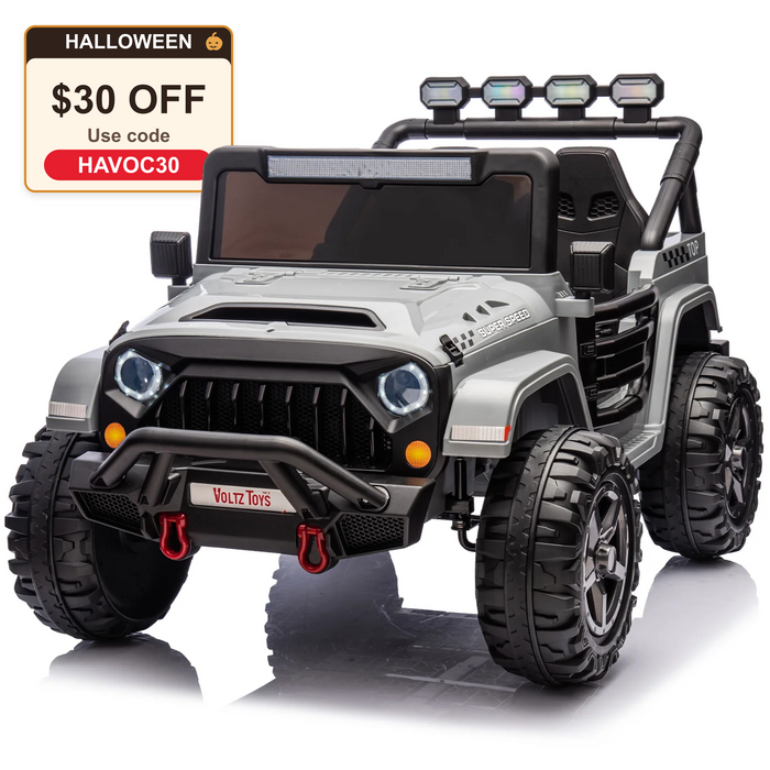 HAVOC 2 Seater Jeep 24V Kids Ride On Car Toy with Open Doors, Realistic Lights and Remote Control
