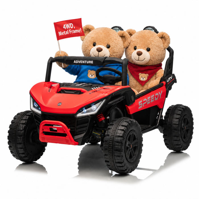 Premium 24V Kids UTV Ride-On – [Reinforced Metal Frame] | 2 seater, Quad Motors