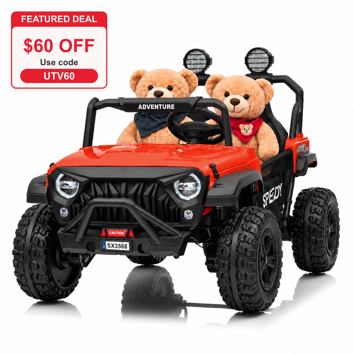 24V 2 Seater Electric UTV Ride-On Car for Kids – [Reinforced Metal Frame] | Jeep-Style Buggy with Remote Control