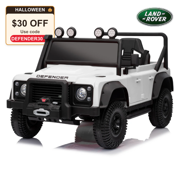 Officially Licensed Classic Land Rover Defender 110 SVX 24V Kids Ride-On Car with Remote Control