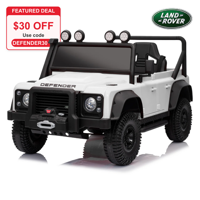 Officially Licensed Classic Land Rover Defender 110 SVX 24V Kids Ride-On Car with Remote Control