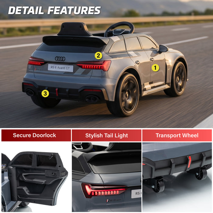 Officially Licensed Audi RS 6 Avant GT 12V Single-Seat Kids Ride-On Car with Remote Control