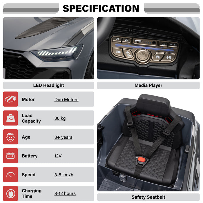 Officially Licensed Audi RS 6 Avant GT 12V Single-Seat Kids Ride-On Car with Remote Control