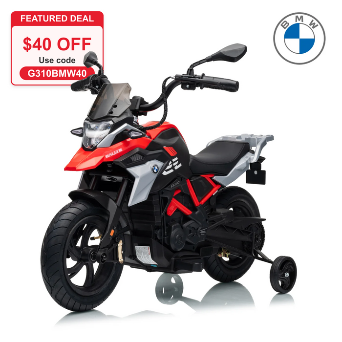 Official Licensed BMW G310 24V Kids Ride-On Motorcycle with Auxiliary Wheels