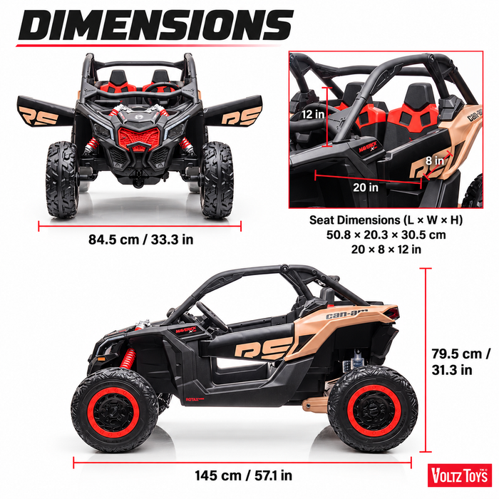 24V Licensed BRP Can-Am Maverick 4WD 2 Seater Kids Ride-On UTV