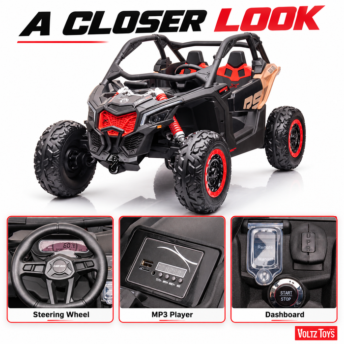 24V Licensed BRP Can-Am Maverick 4WD 2 Seater Kids Ride-On UTV