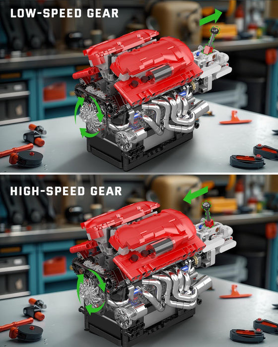 Mould King V12 Engine Model Kit That Runs - 863PCS STEM Building Set