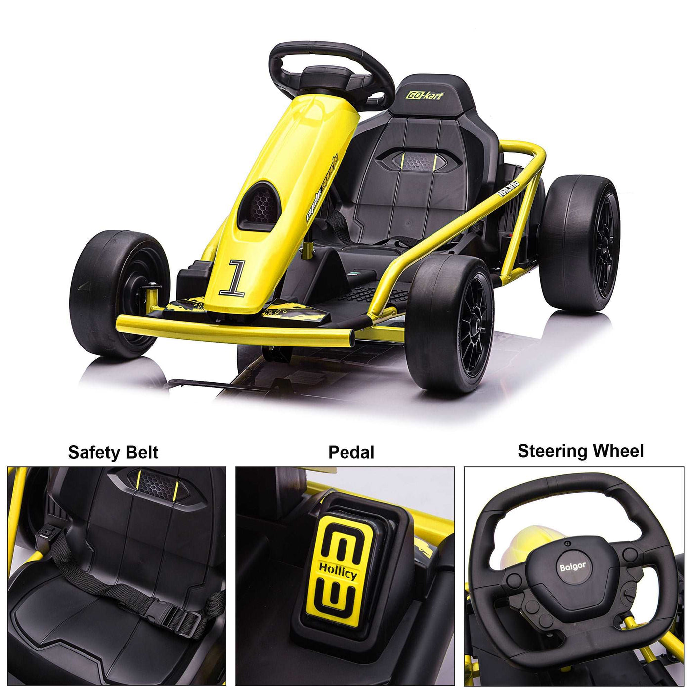Crazy Cart Kids Republic 24V Electric GoKart - Outdoor Racer Drifter Go ...