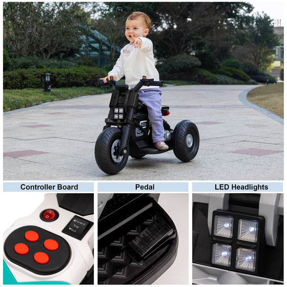 BMW M5 4-in-1 Push Pedal Ride On Car Baby Walker with Push Bar and LED Lights, Licensed