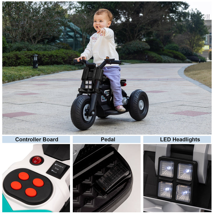 Kids Motorcycle 6V with 3 Wheels, Realistic Lights and Sound
