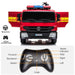 Fire Truck 12V Ride on Car with Remote Control and Simulated Fireman Equipment