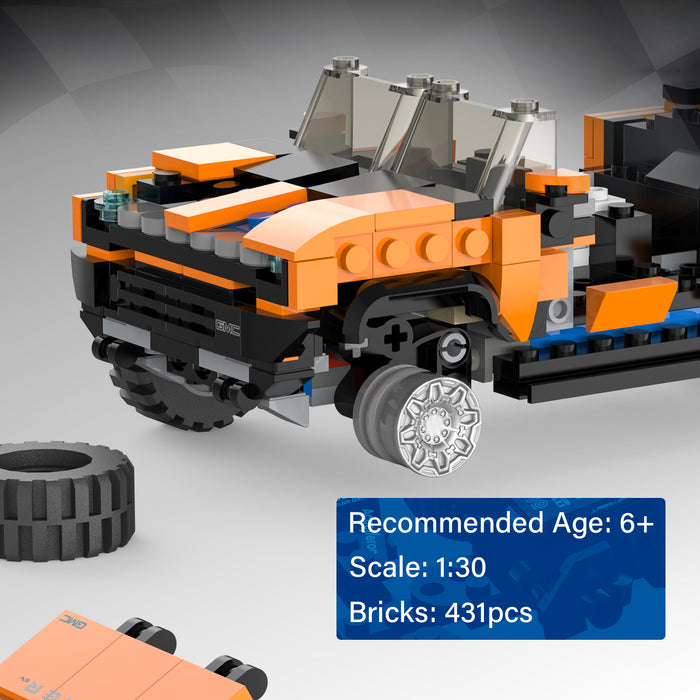 GMC Hummer EV 1/30 Scale Model Building Bricks Kit, 431pcs