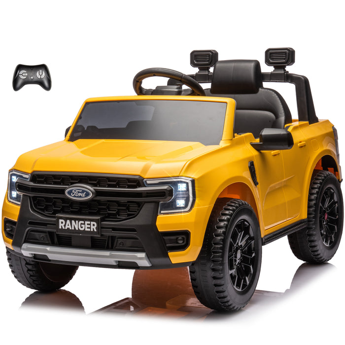 12V Kids Ride On Car W Parents Remote Control Licensed Ford Ranger Yellow