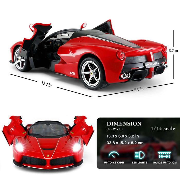 Ferrari LaFerrari Aperta RC Car 1/14 Scale Licensed Remote Control Toy Car with Drift Function, Open Doors and Working Lights by Rastar