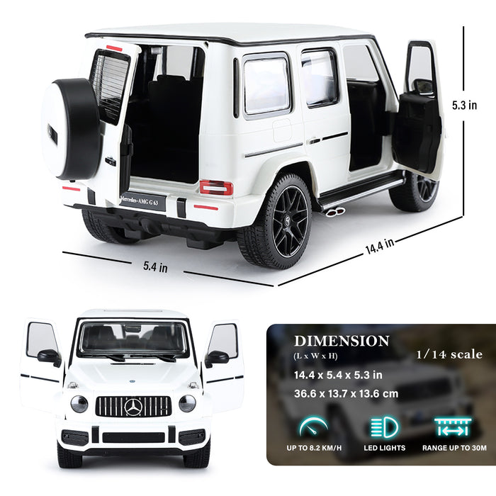 Mercedes-Benz AMG G63 RC Car 1/14 Scale Licensed Remote Control Toy Car with Open Doors and Working Lights by Rastar